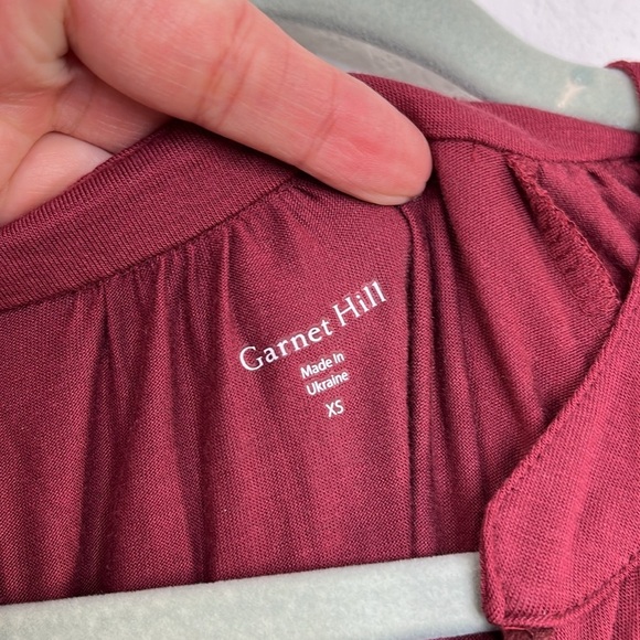 Garnet Hill Poet Pocket Dress‎ size XS Burgundy Wine color - Picture 6 of 11